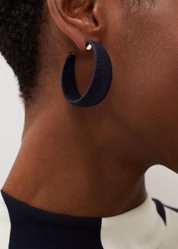 Phase Eight Covered Hoop Jewellery Navy Canada | KQAGFT-896